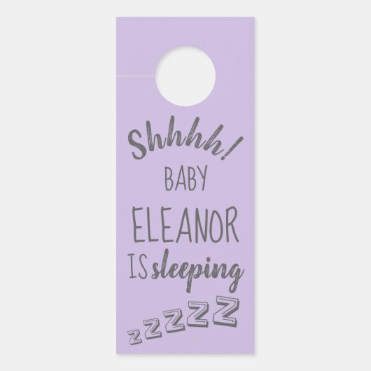 Baby Shhh schlafend Lavender Door Hanger Türanhänger (Vorderseite)