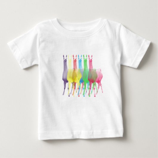 Baby-Shirt 6 der Lamas 6 Farb Baby T-shirt (Vorderseite)