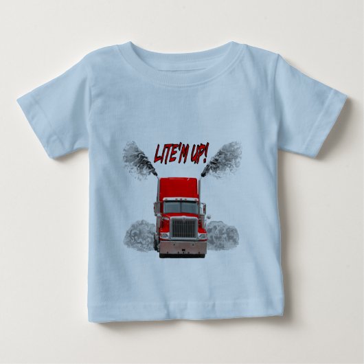 Baby-Shirt mit "LITE'M OBEN!" Entwurf Baby T-shirt (Vorderseite)