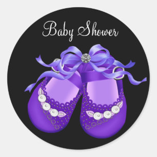 Baby Shoes Black Lila Baby Girl Shower Stickers