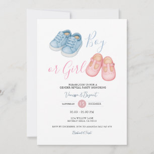 Baby Shoes GENDER REVEAL Party Einladung