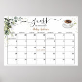 Baby Shooter Game Guess Due Date Kalender Poster (Vorne)