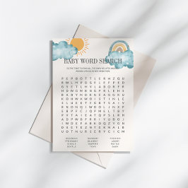 Baby Shooter Word Search Game Card Einladung