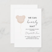 Baby Shooting Baby Teddy Bear Ballon Einladung (Vorne/Hinten)