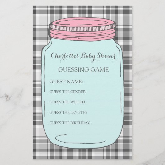 Baby Shooting Game Pink Blue Mason Jar (Vorderseite)