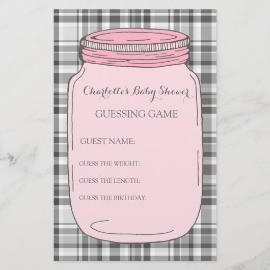 Baby Shooting Game Pink Mason Jar (Vorderseite)