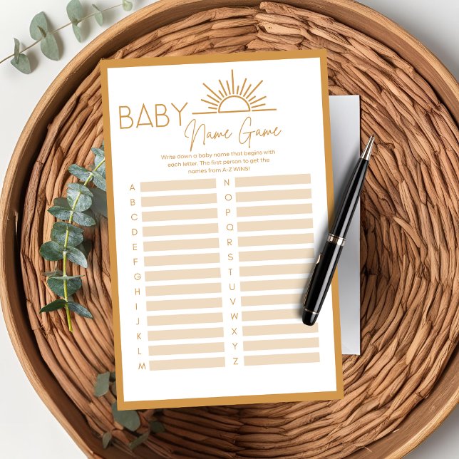 Baby Showbaby Name Game Sunshine Boho (Von Creator hochgeladen)