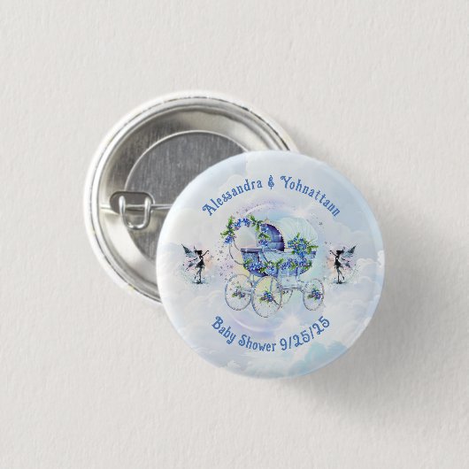 Baby Showbash Blueberry Gnome Button (Vorne & Hinten)
