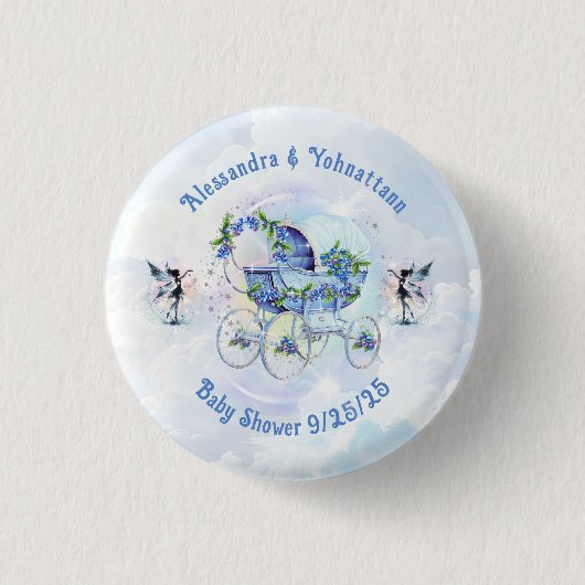 Baby Showbash Blueberry Gnome Button (Vorderseite)