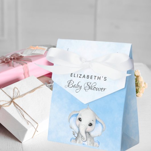 Baby Showblauer Elefant Geschenkschachtel