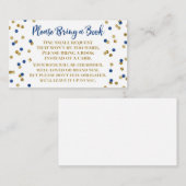 Baby Showbook Anfrage Navy Blue Gold Confetti Begleitkarte (Vorne/Hinten)
