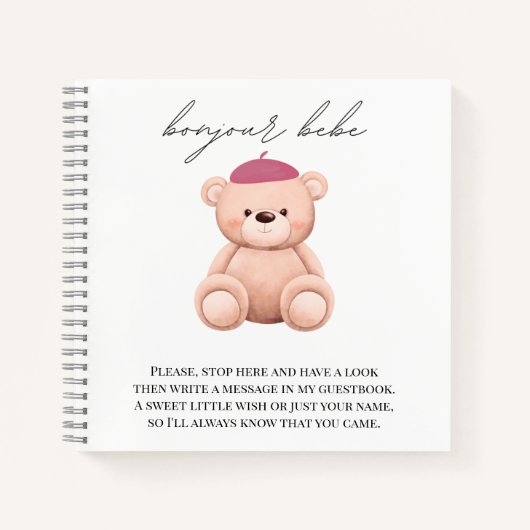 Baby Showbook Bonjour Bebe French Notebook Notizblock (Vorderseite)