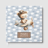 Baby Showbook Boy Teddy Bear Pilot Blue Gästebuch (Vorderseite)