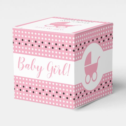 Baby Showbox mit Stroller 2" x 2" - Mädchen Geschenkschachtel (Vorderseite)