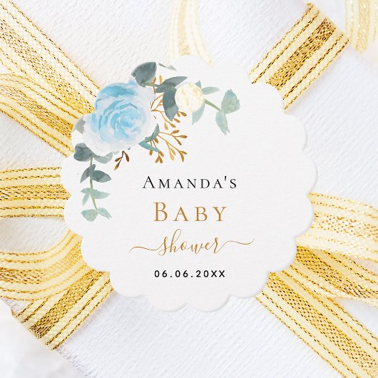 Baby Showboy Blue Blumeneucalyptus vielen Dank Geschenkanhänger