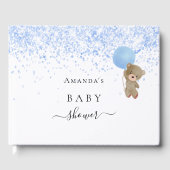 Baby Showboy Blue Teddy Bär Gästebuch (Vorderseite)