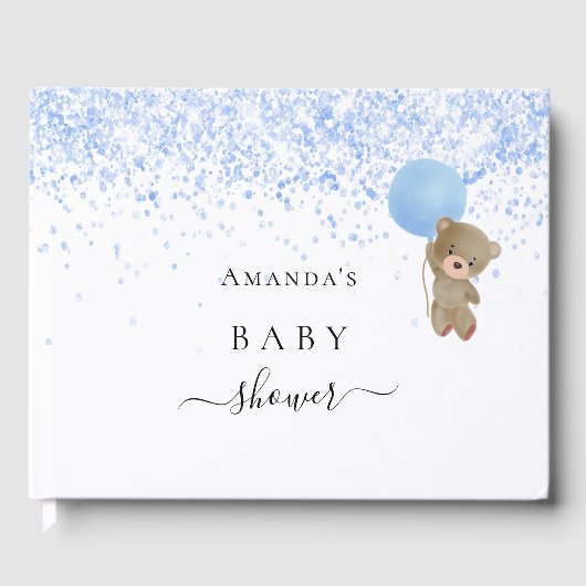 Baby Showboy Blue Teddy Bär Gästebuch (Vorderseite)