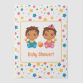 Baby Showboy Girl Twins Stars Dunkle Beilage Pergament Einladungen (Vorderseite)