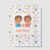 Baby Showboy Girl Twins Stars Dunkle Beilage Pergament Einladungen (Versetzt (Einladung))