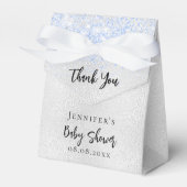 Baby Showboy silberblau Danke Geschenkschachtel (Vorderseite)