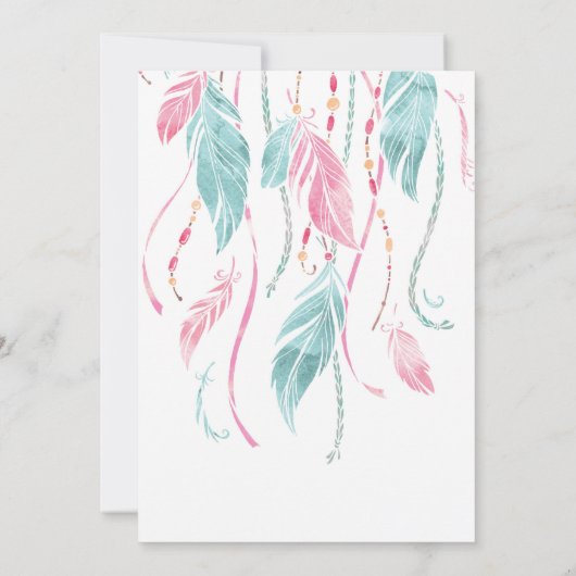 Baby Showeinladung | Traumfänger für Junge oder Mä Einladung (Rückseite)