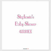 Baby Shower 2024 Girls Pink Individuelle Name Eleg Aufkleber (Blatt)