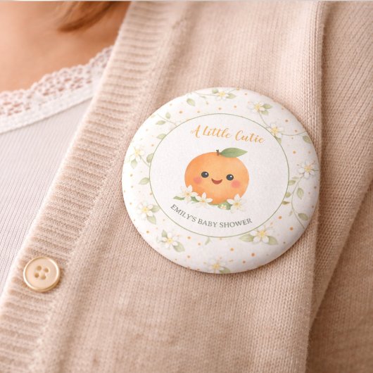Baby Shower A Little Cutie Button