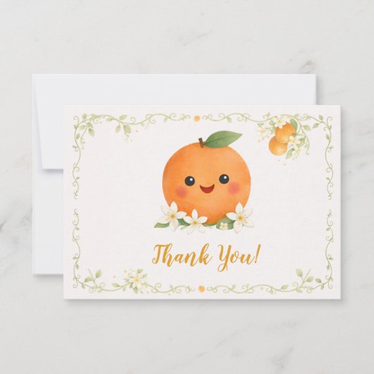 Baby Shower a Little Cutie Dankeskarte (Vorderseite)