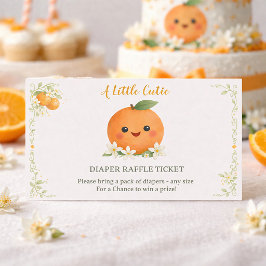 Baby Shower  A Little Cutie Diaper Raffle Ticket Begleitkarte
