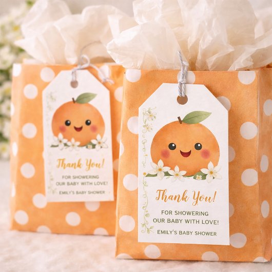 Baby Shower a Little Cutie Geschenkanhänger