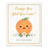 Baby Shower A Little Cutie Orange Fotodruck (Vorne)