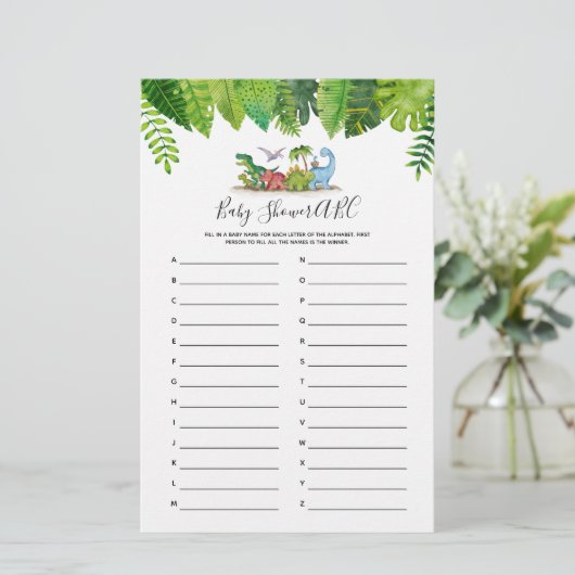 Baby Shower ABC Dinosaur Baby Shower Game (Stehend Vorderseite)