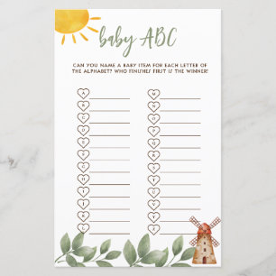 Baby-Shower-ABC-Spiel Bauernhof-Thema