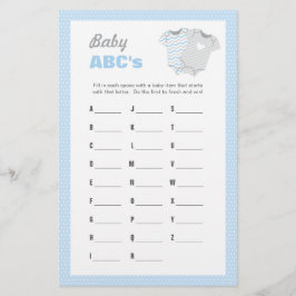 Baby Shower ABCs Game - Blue Briefpapier