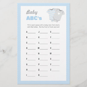 Baby Shower ABCs Game - Blue Briefpapier
