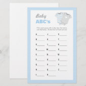 Baby Shower ABCs Game - Blue Briefpapier (Vorne/Hinten)