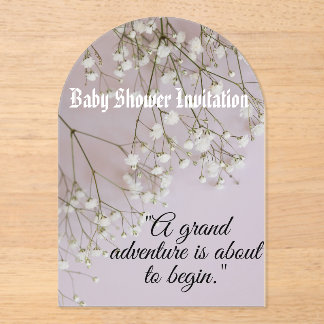 Baby shower acryleinladungen