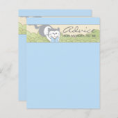 Baby Shower Advice Card "Blue Cat Storybook" (Vorne/Hinten)