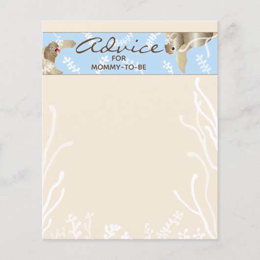 Baby Shower Advice Card "Blue Turtle" (Vorderseite)