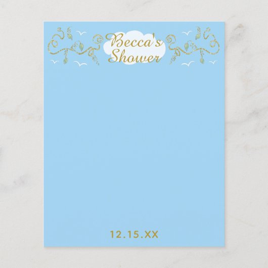 Baby Shower Advice Card "Castle in the Sky" (Rückseite)