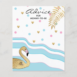 Baby Shower Advice Card "Flamingo Mommy & Baby"