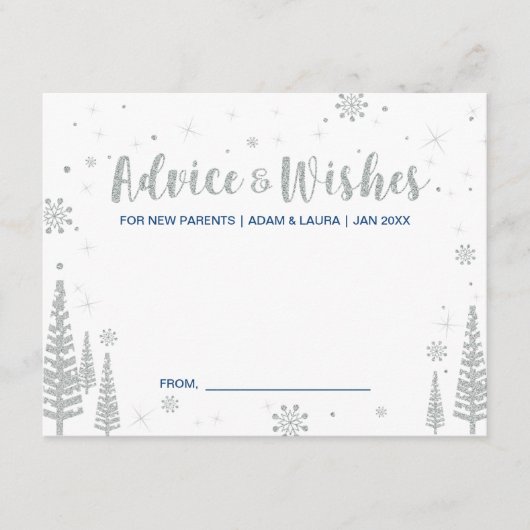 Baby Shower Advice Card für Mama, Eltern Hinweiskarte (Vorderseite)