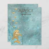 Baby Shower Advice Card "Gold Baby Dolphin" (Vorne/Hinten)