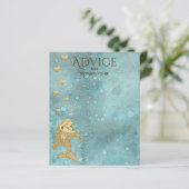 Baby Shower Advice Card "Gold Baby Dolphin" (Stehend Vorderseite)