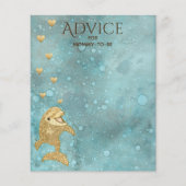 Baby Shower Advice Card "Gold Baby Dolphin" (Vorderseite)