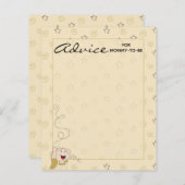 Baby Shower Advice Card "Gold Black Stars" (Vorne/Hinten)