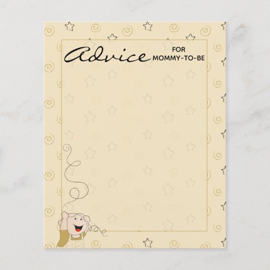 Baby Shower Advice Card "Gold Black Stars" (Vorderseite)