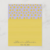 Baby Shower Advice Card "Gold Feet Balloons" (Rückseite)