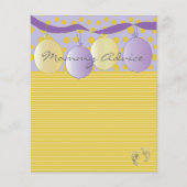 Baby Shower Advice Card "Gold Feet Balloons" (Vorderseite)