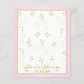 Baby Shower Advice Card "Gold Pink Birds" (Rückseite)